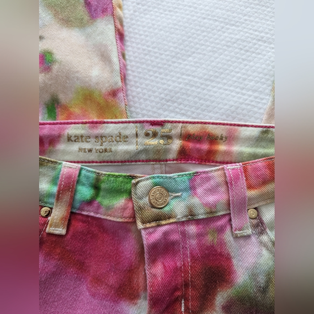 KATE SPADE New York Broome Street Colorful Abstract Skinny Stretch Jeans SZ 25. - Picture 5 of 9